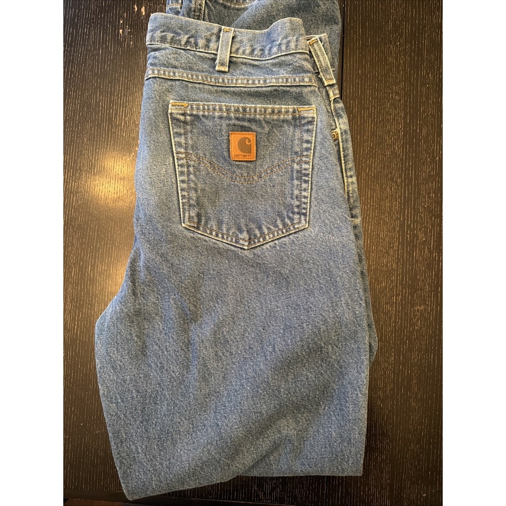 Vintage Carhartt Loose Fit Relaxed Denim Blue Jeans Size 34 X 34 (D)